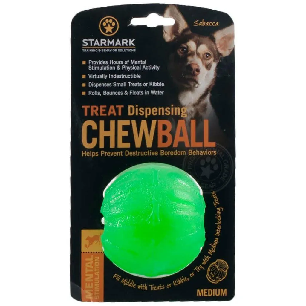 Starmark Treat Dispensing Chew Ball Tough Dog Toy