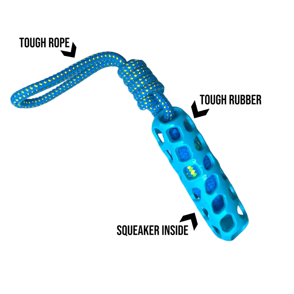 Talking Dog Club Tug and Pull Squeaky Rope Toy for Dogs (Blue)