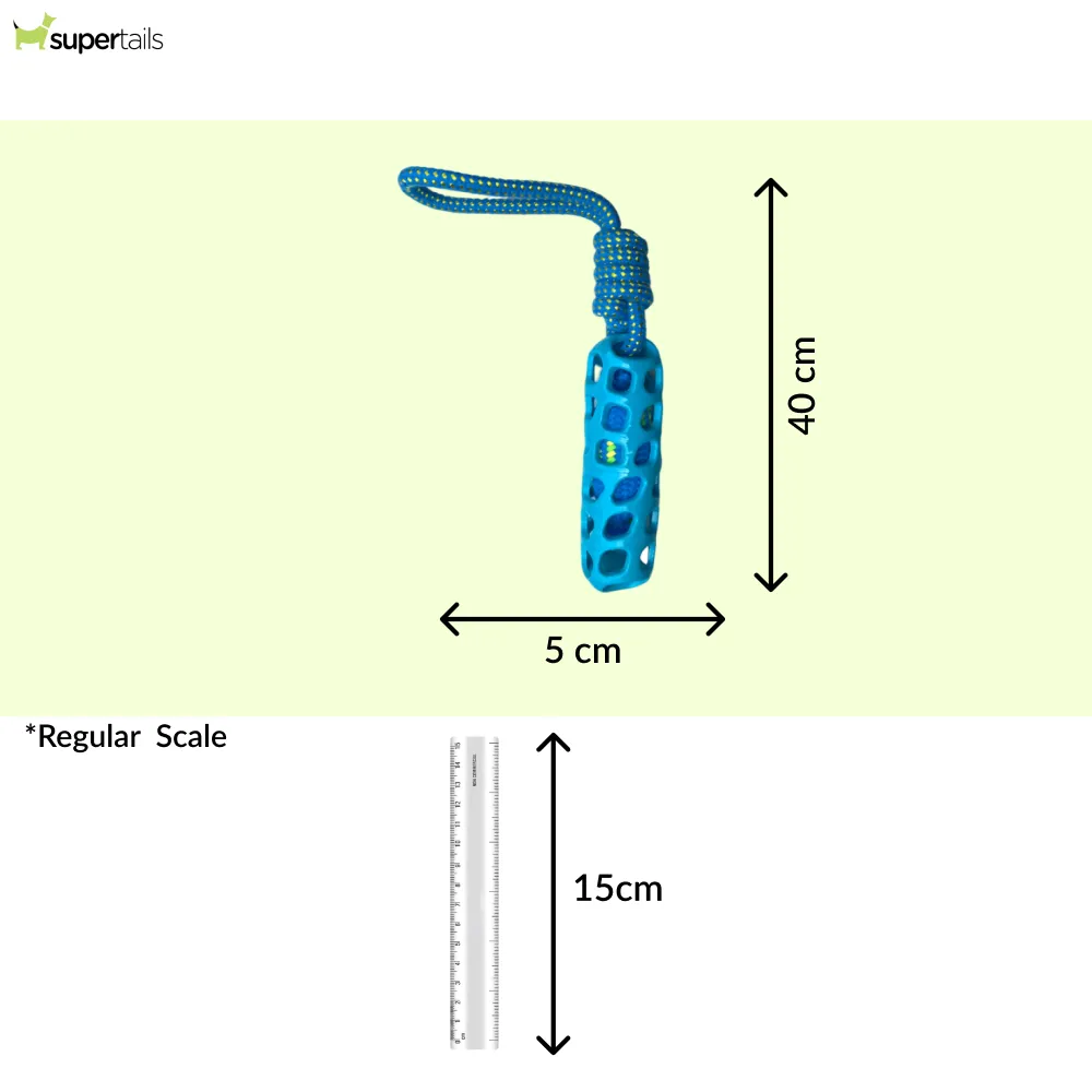 Talking Dog Club Tug and Pull Squeaky Rope Toy for Dogs (Blue)