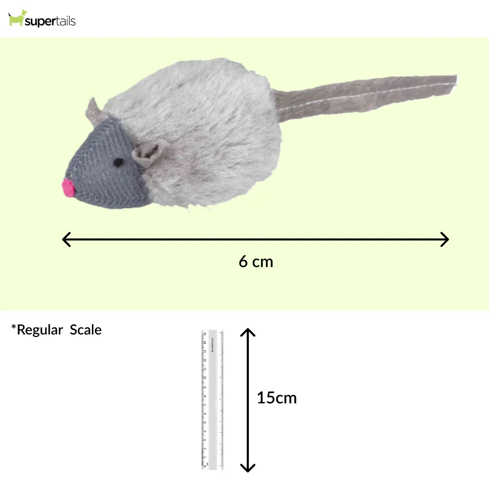 Trixie Microchip Mouse Catnip Plush Toy for Cats (Grey)